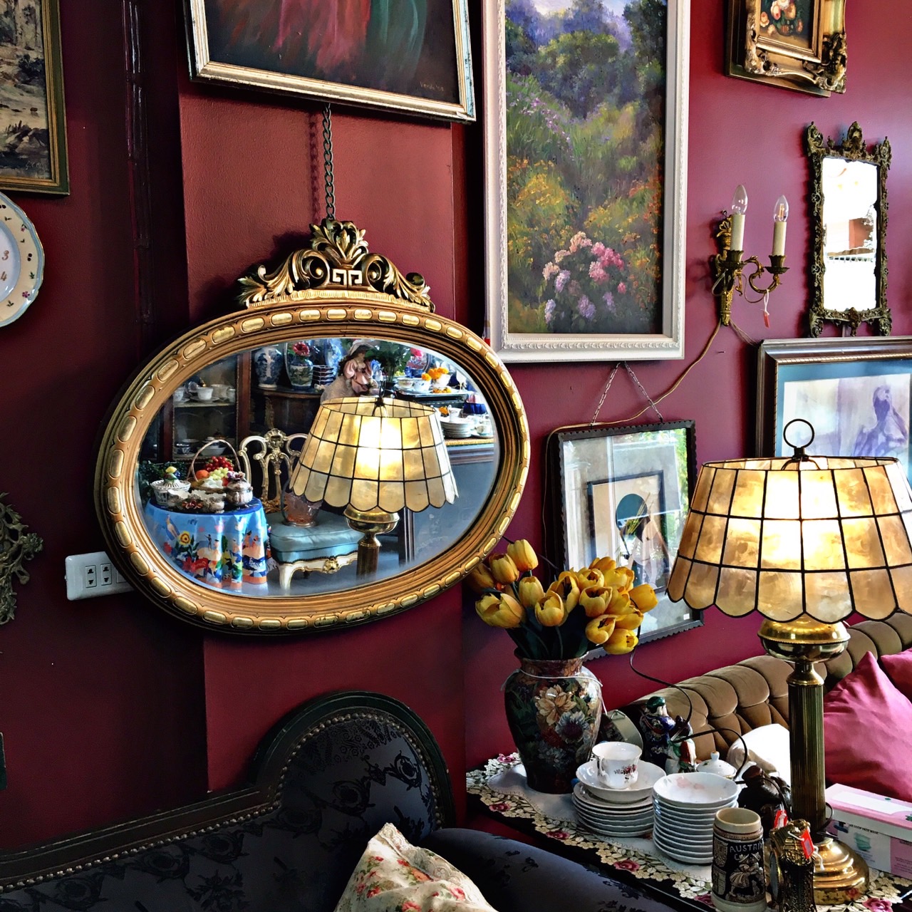 Classic French Oval Gilt wood mirror