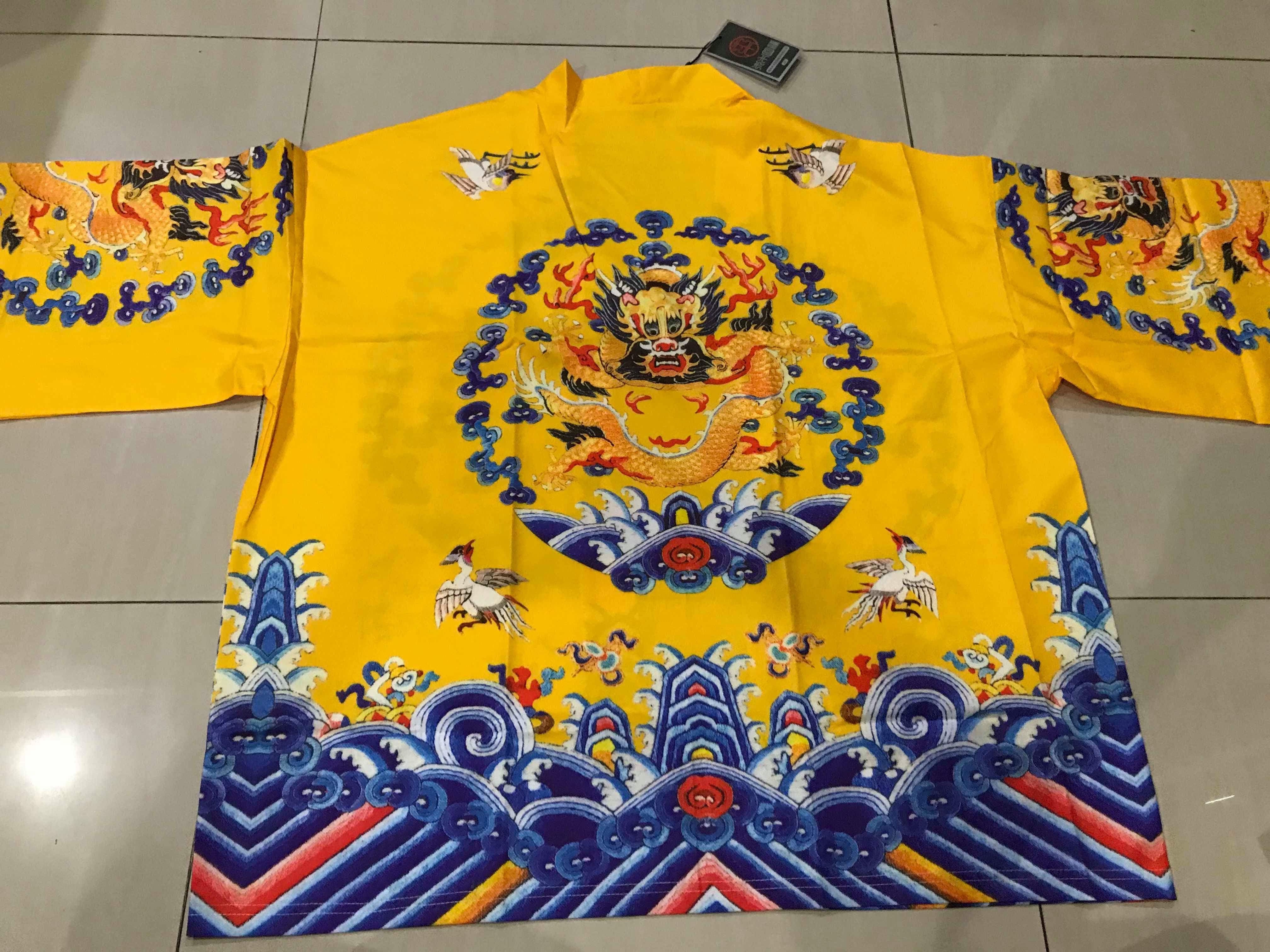 เสื้อแจ๊คเก็ตสีเหลืองลายมังกร รหัส HOT 64