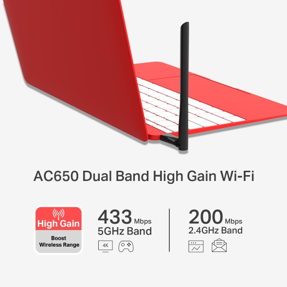 MU6H AC650 High Gain Wireless Dual Band USB Adapter แบรนด์ MERCUSYS รับประกันสินค้า 3ปี