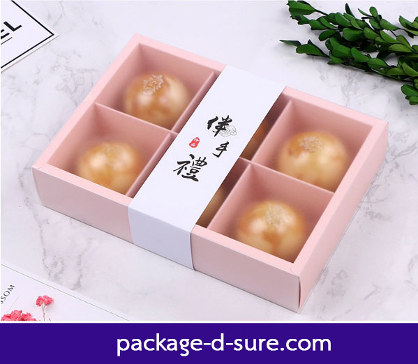 โปรโมชั่น//กล่องเปี๊ยะ 6 ช่อง สีชมพู ฝาสวมพลาสติกขุ่น