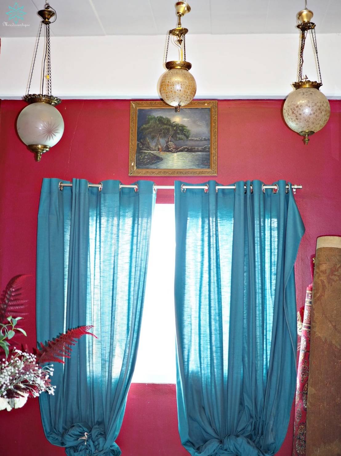 โคมไฟแก้วแขวนเพดาน งานฝรั่งเศส