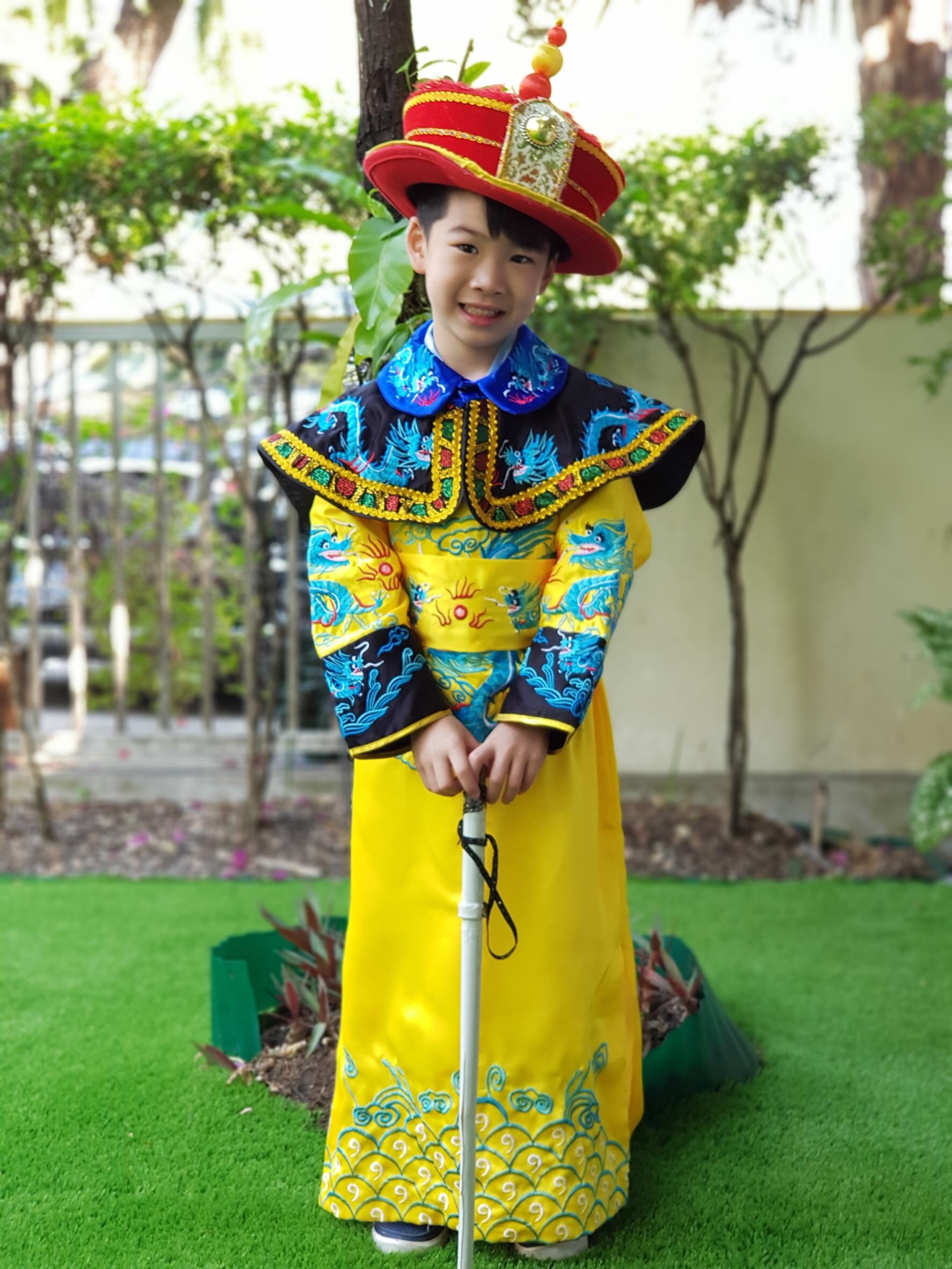 ชุดฮ่องเต้น้อย สีเหลืองลายปัก รหัสX135 สินค้าพร้อมส่ง