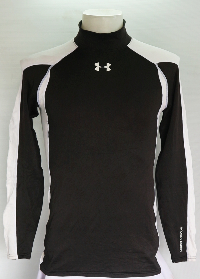 เสื้อรัดกล้ามเนื้อแขนยาว UNDER ARMOUR คอเต่า สีดำขาว ไซส์ XL