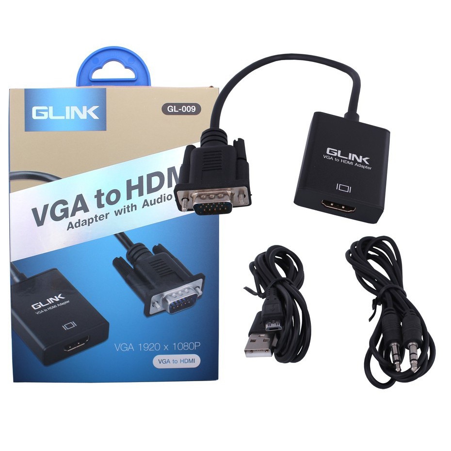 GLINK box.ตัวแปลง GL-009 VGA TO HDMI Glink