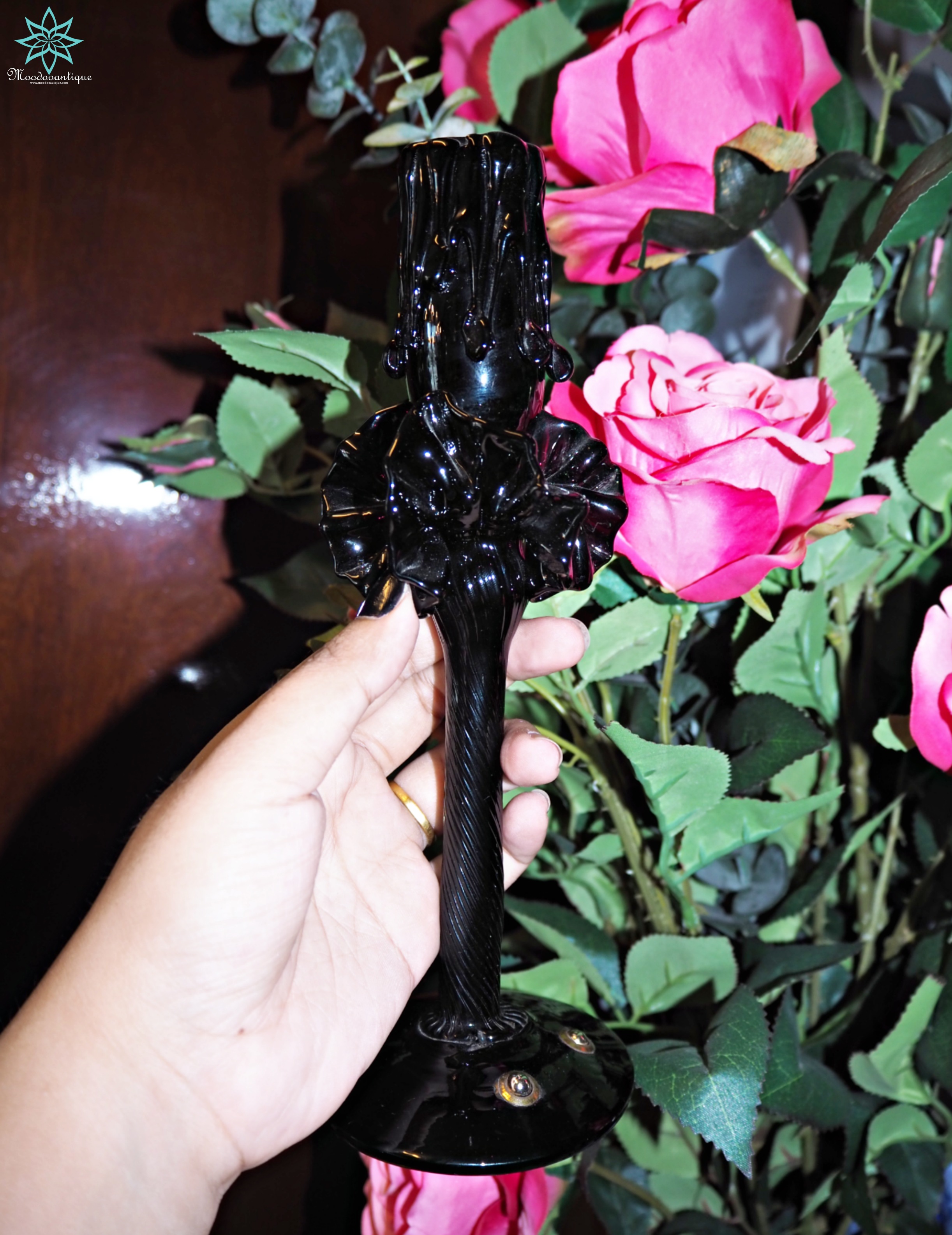 เชิงเทียนคริสตัลสีม่วง