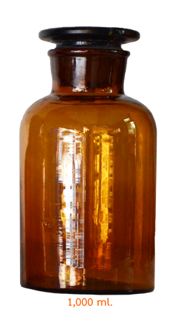ขวดรีเอเจ้นสีชาปากกว้าง+จุกแก้ว amber reagent glass bottle wide mount