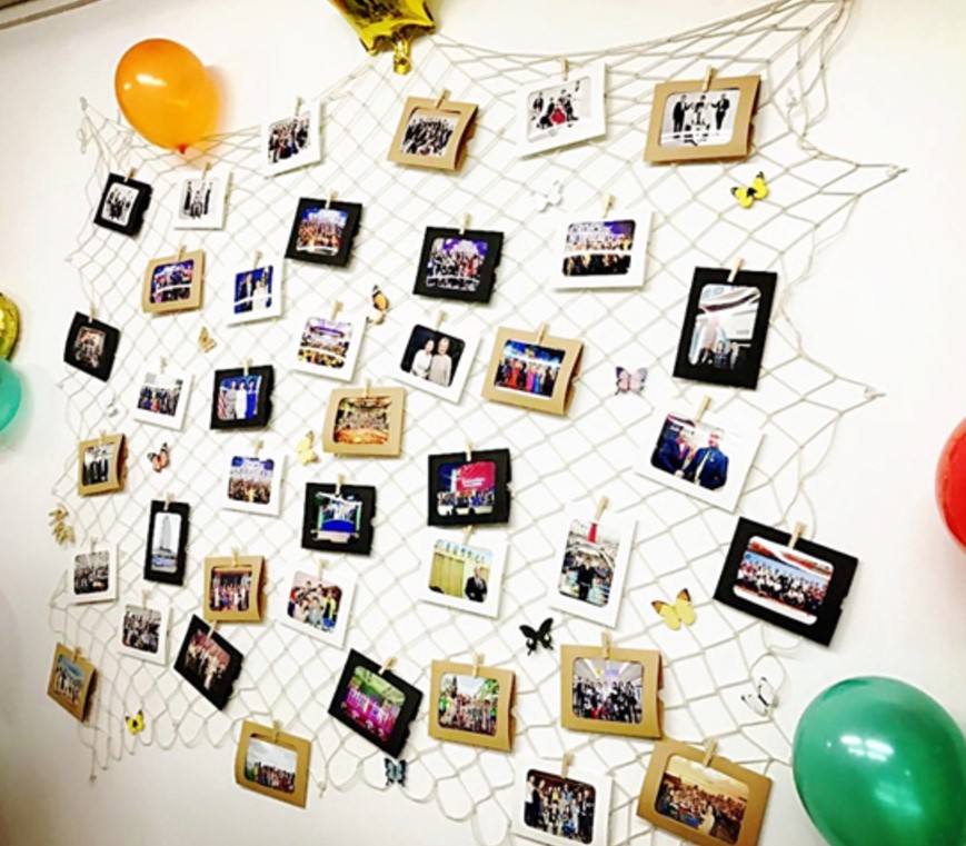 ตาข่ายพร้อมกรอบรูปโปสการ์ด 40 รูป (ใส่รูปแนวตั้งขนาด11*8 cm) : picture on net