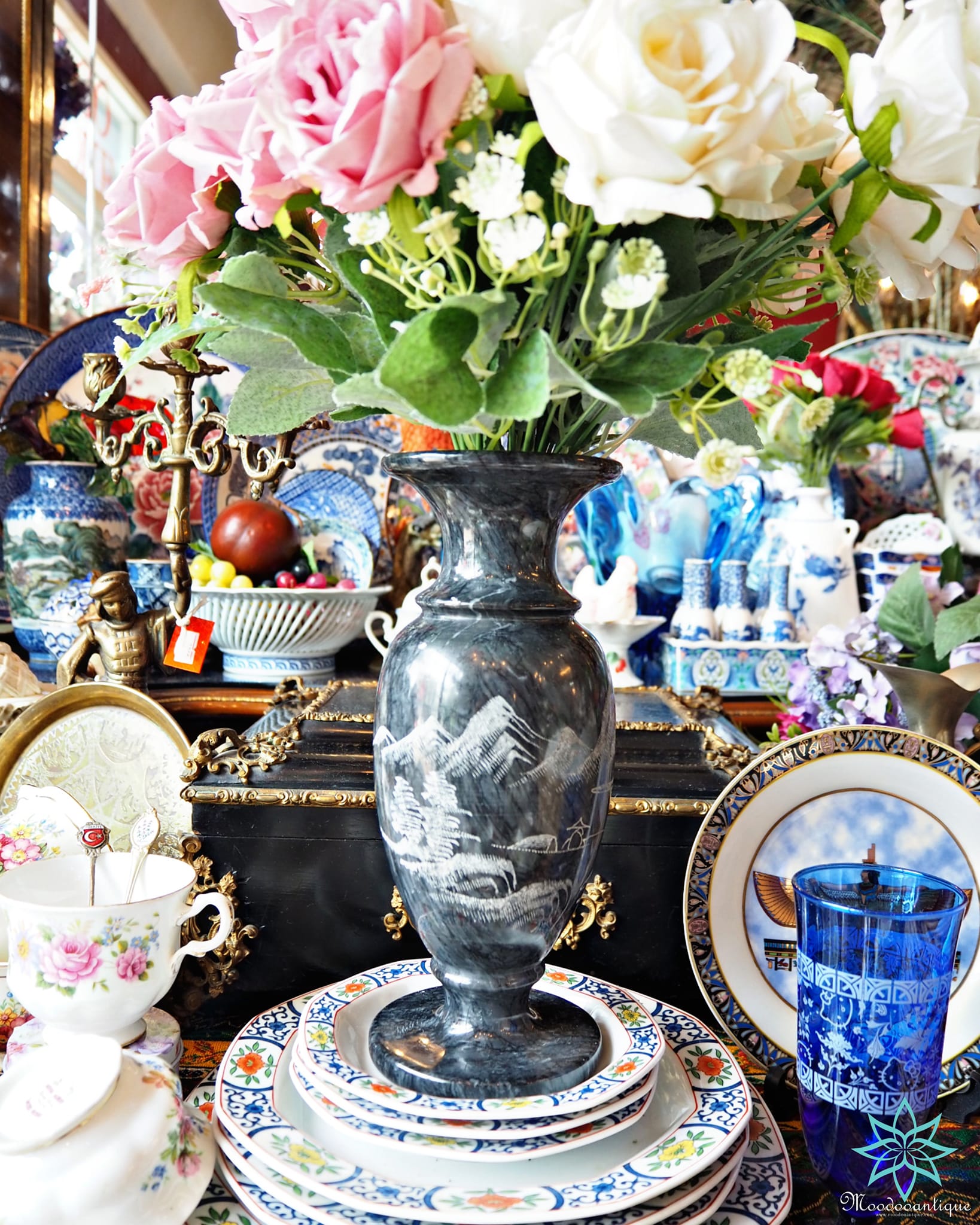 แจกันหินอ่อนสีดำ onyx