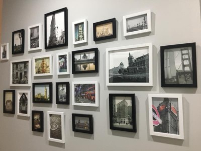 ชุดกรอบรูปติดผนัง สีขาวดำ 28 ชิ้น กรอบรูปตกแต่งบ้าน มีภาพตามแบบให้พร้อมวัสดุติดตั้ง Gallery Wall Frames set Black&White28