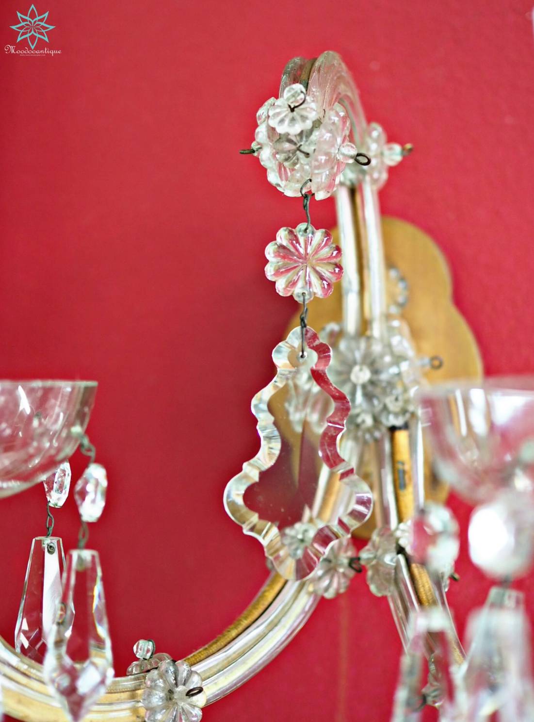 Pair Antique Glass wall sconce