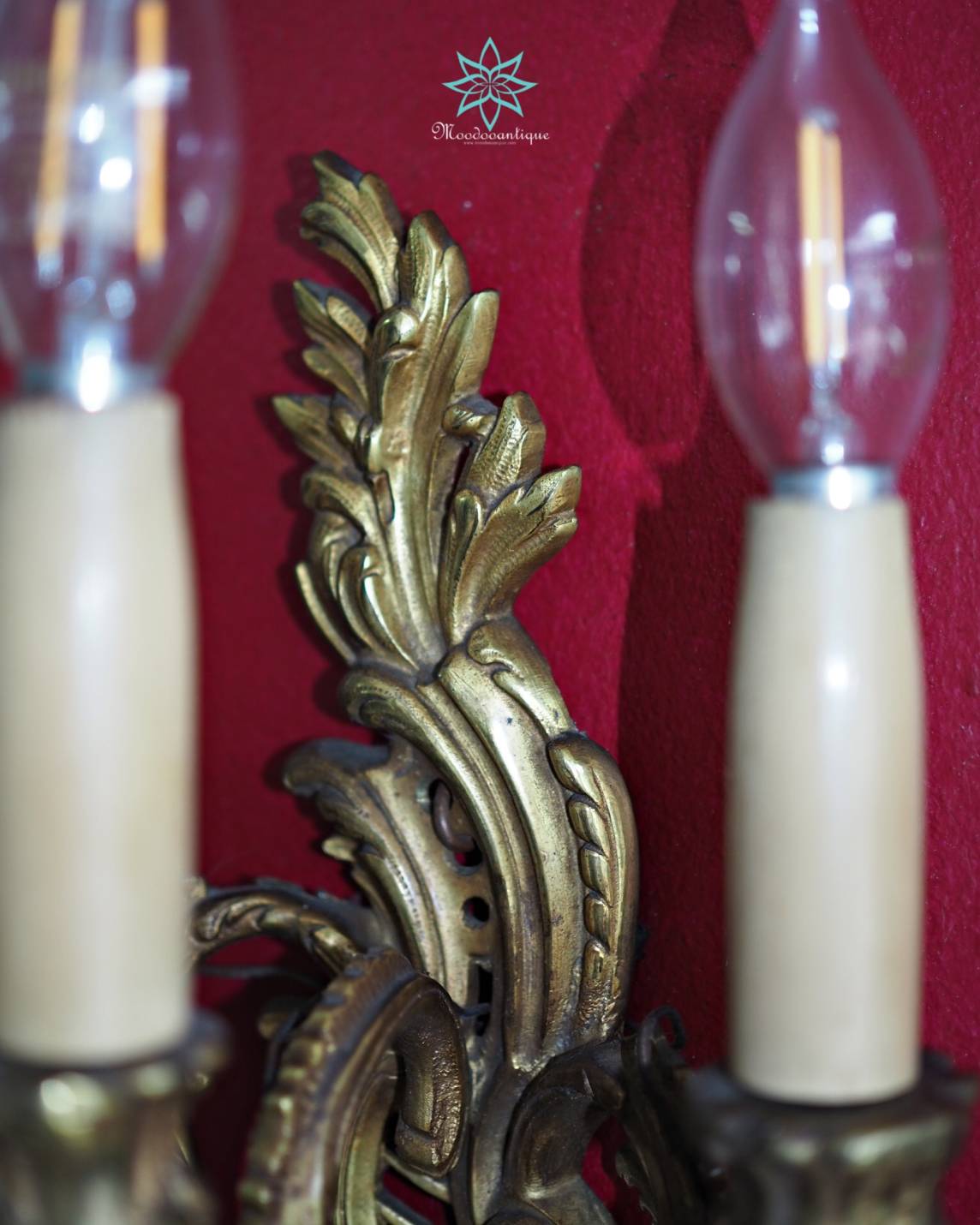 B 6015 A PAIR OF FRENCH ORMOLU THREE-BRANCH WALL -LIGHTS