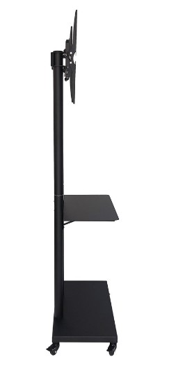 ขาตั้งทีวี พร้อมชั้นวาง 1 ชั้น รุ่น S17 รองรับการใส่ล้อ เลื่อนทีวีขึ้นลงได้ตลอดเสา ล้อล็อคได้ สูง 175 ซ.ม. (รองรับทีวี ขนาด 32-65 นิ้ว) สามารถใส่ทีวีได้ถึง 75 นิ้ว