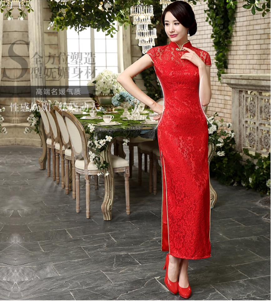 กี่เพ้าหญิงสีแดง B158