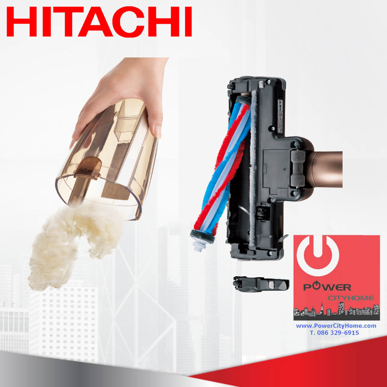 เครื่องดูดฝุ่น ชนิดไร้สาย ฮิตาชิ 18 โวลต์ 0.25 ลิตร รุ่น PV-XD200 Cordless Stick