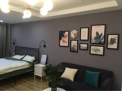 ชุดรูปกรอบลอย Nature (Pink Green)+นาฬิกา ภาพกรอบลอยมีขอบ(สีดำ) 7 ชิ้น + นาฬิกา พร้อมวัสดุติดตั้ง