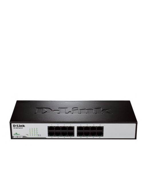 HUB D-link 16-Port Fast Ethernet Desktop/Rackmount Switch in Metal Casing รุ่น DES-1016D