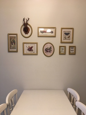 ชุดกรอบรูปติดผนัง Deer Model : กรอบรูปไม้ 8 ชิ้น+หัวกวาง พร้อมรูปภาพตามแบบและวัสดุติดตั้ง