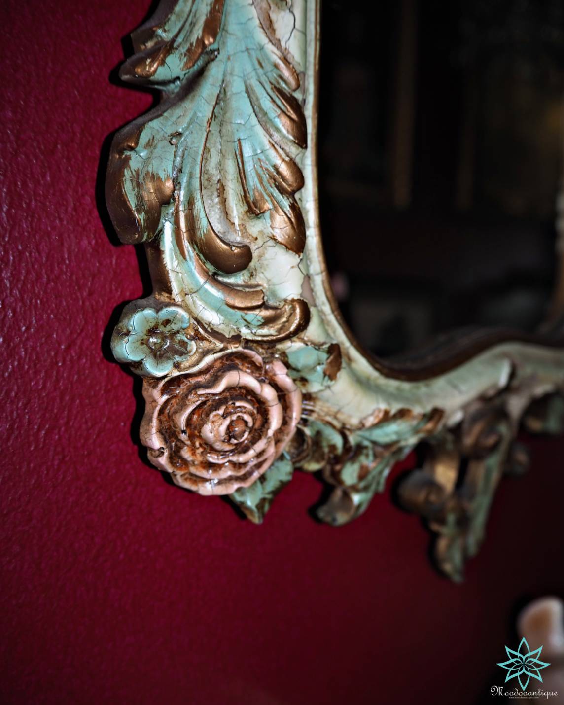 กระจก ไม้แกะสลัก พร้อมหิ้ง อิตาลี