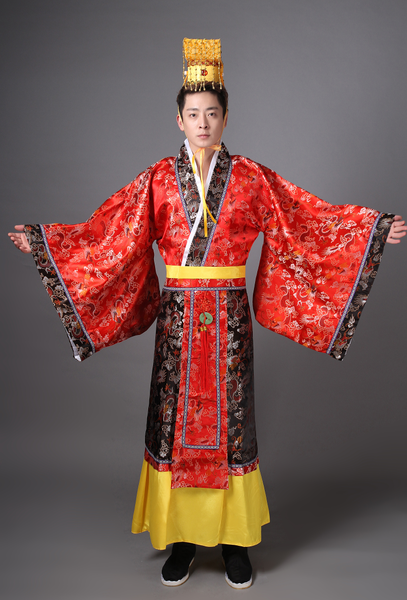 ชุดจักรพรรดิฮั่น สีแดง รหัส KK 107 สินค้าพร้อมส่ง