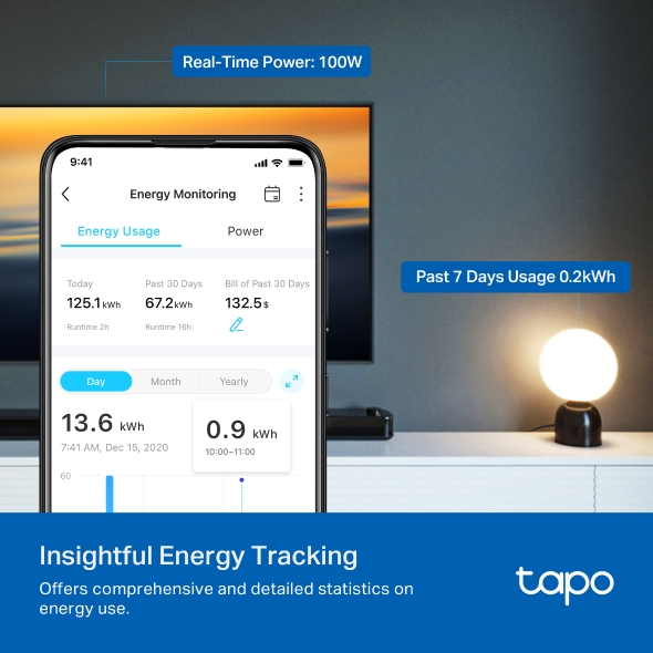 Tapo P110M Mini Smart Wi-Fi Plug, Energy Monitoring
