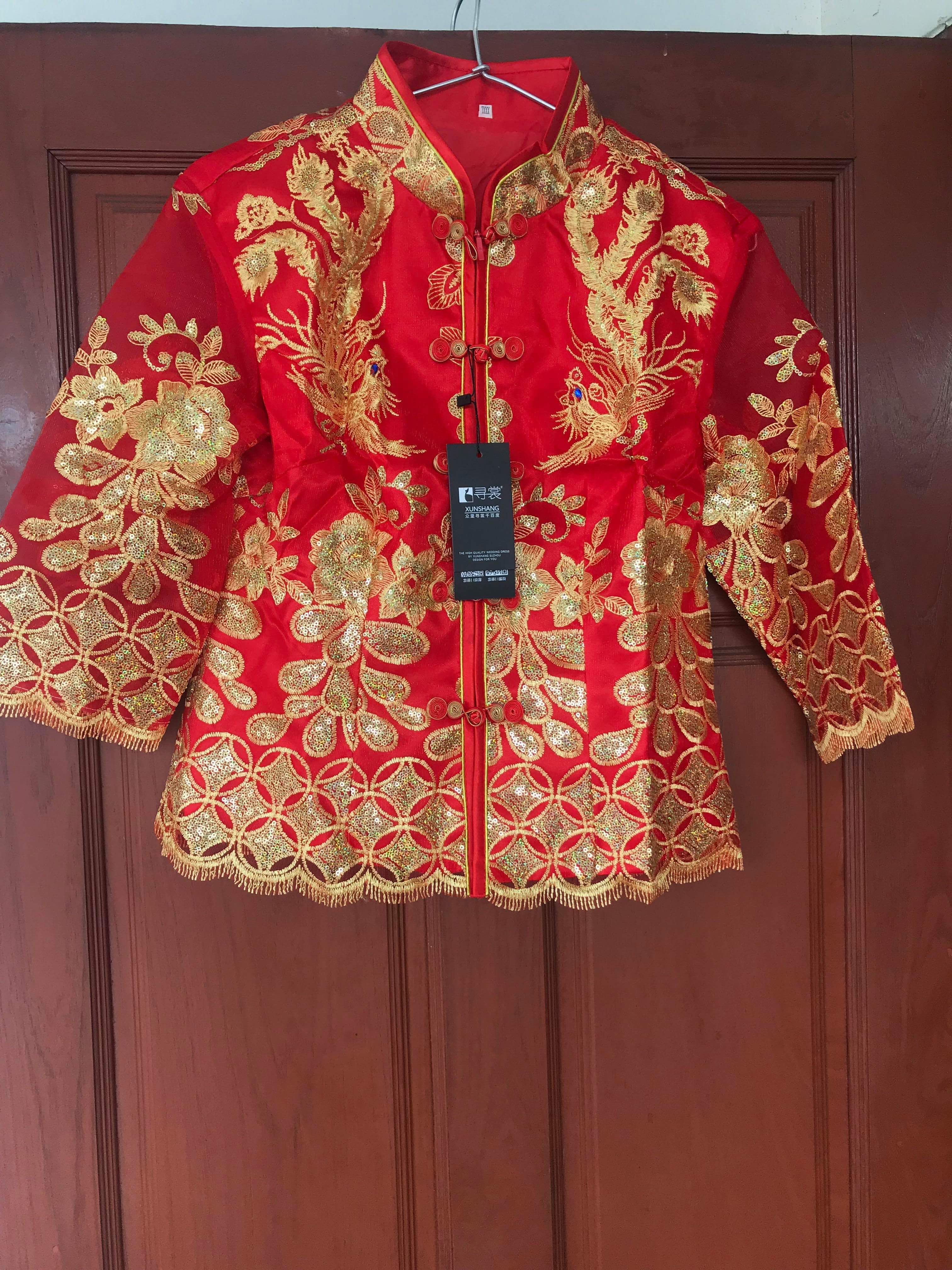 ชุดเจ้าสาวสีแดง รหัส WED#2# 159 สินค้าพร้อมส่ง