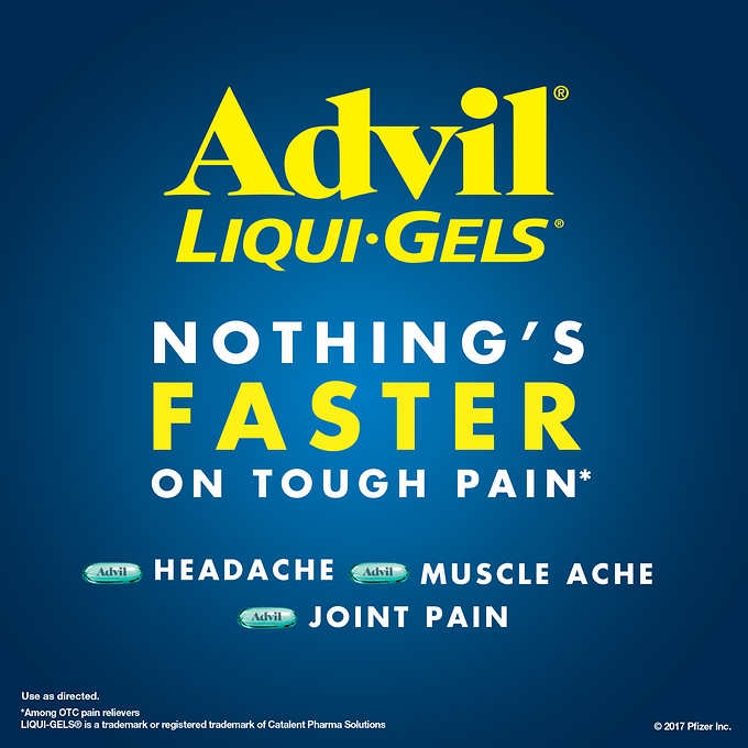 Advil Liqui-Gels 120 Liquid Gels ยาแก้ปวดลดไข้แอดวิล 120 เม็ดเจล หมดอายุ 06/2027