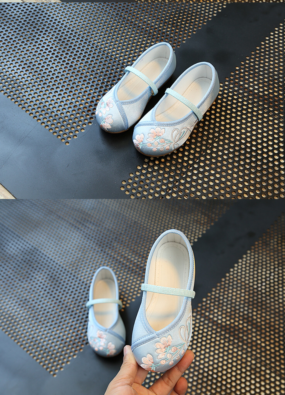 รองเท้า สไตล์จีน ของสาวน้อย สีฟ้า พร้อมส่ง