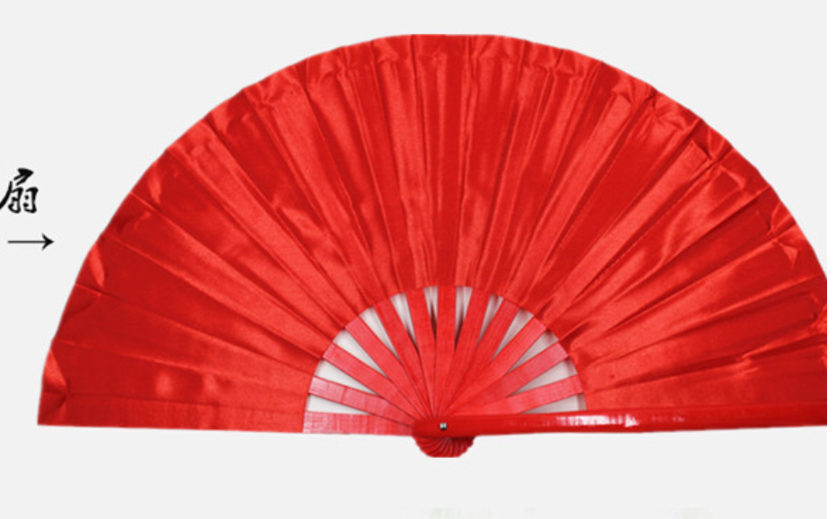 พัดรำไทเก๊กและกังฟู. สีแดงล้วน สินค้าพร้อมส่ง