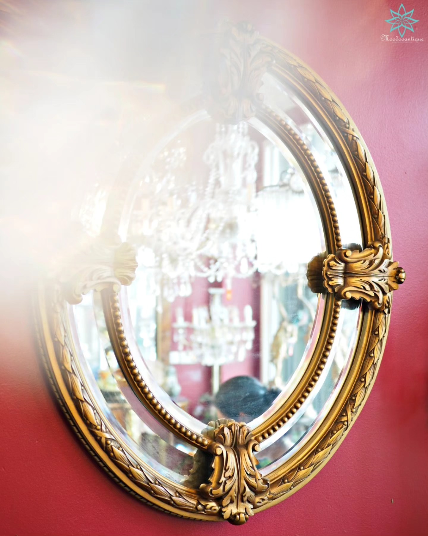 กระจกกรอบไม้ลงสีทองitaly