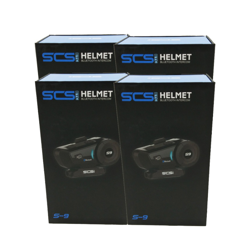 SCS S9 บลูทูธติดหมวกกันน็อค Motorcycle Helmet Intercom Bluetooth Headset (แพคสี่)