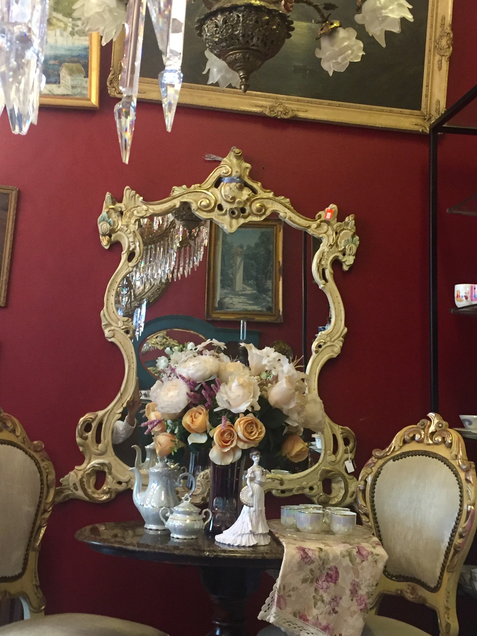 Italian Rococo Painted Mirror