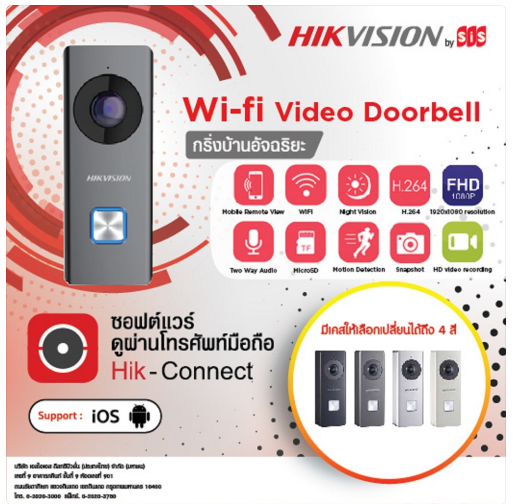 WIFI VIDEO DOORBELL กริ่งบ้านอัจฉริยะ