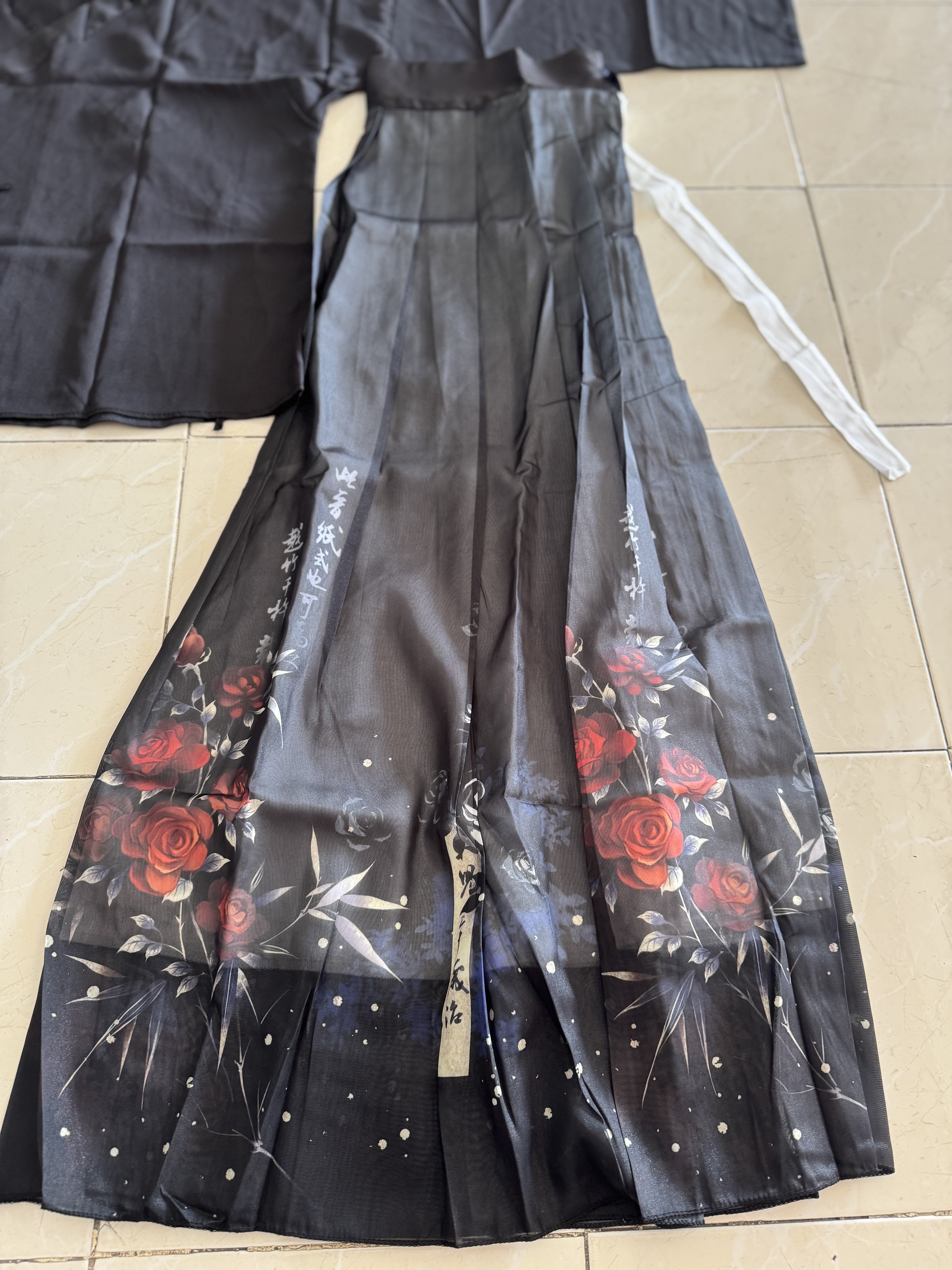 ชุดฮั่นสีน้ำเงิน+ดำ