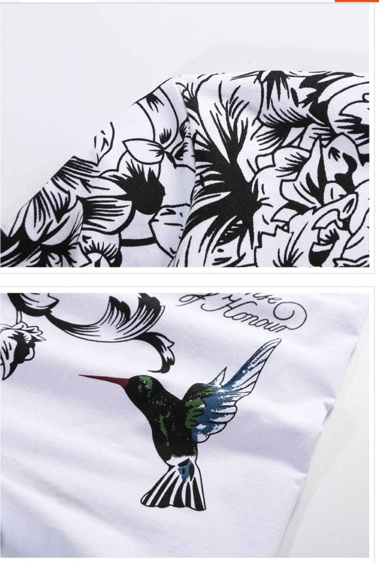 เสื้อผู้ชาย ผ้ายืด คอวี แขนยาวลายดอก สีขาวรหัส SL 75 สินค้าพร้อมส่ง