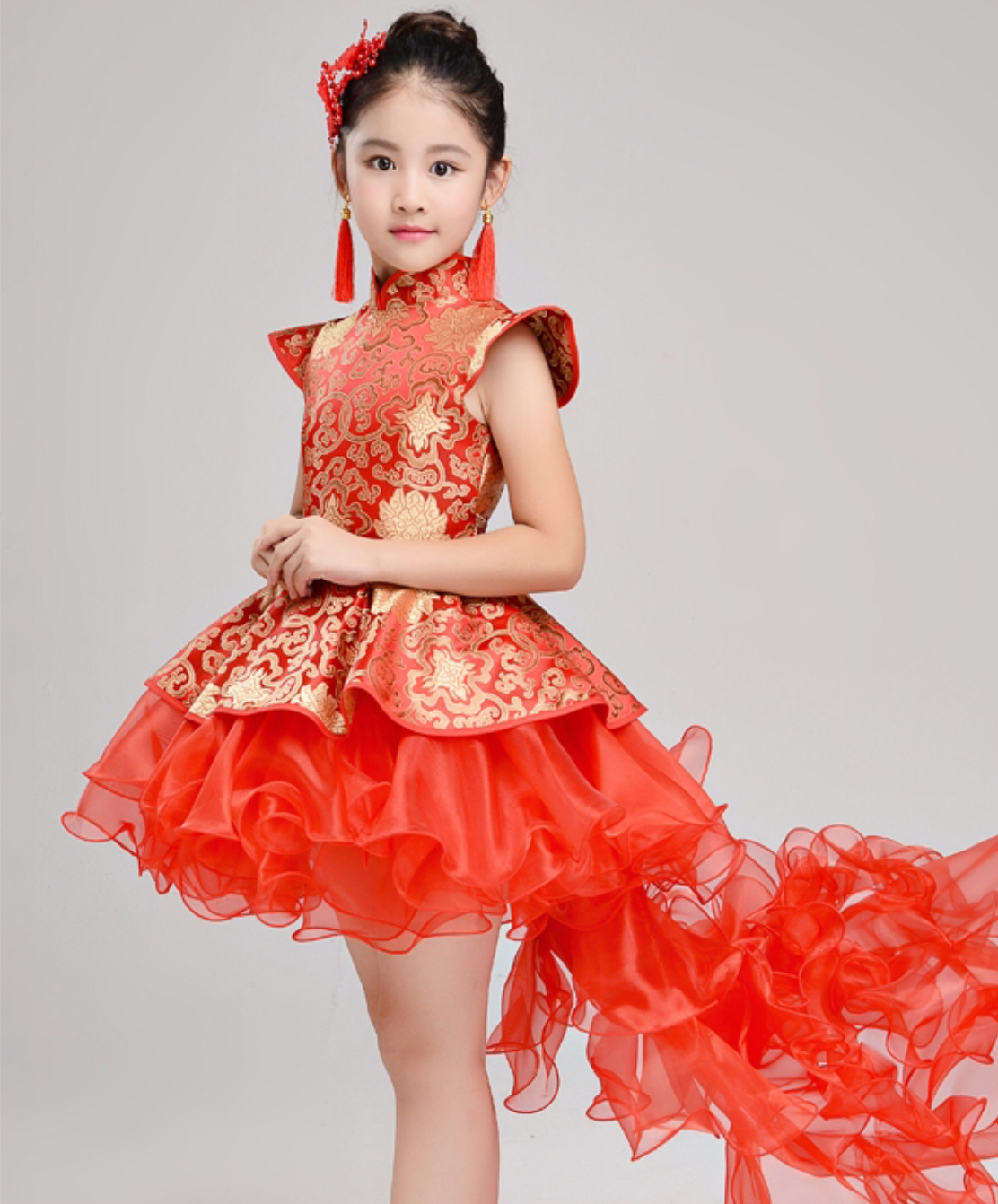 ชุดเจ้าหญิง สีแดง. รหัส FOU 94 สินค้าพร้อมส่ง