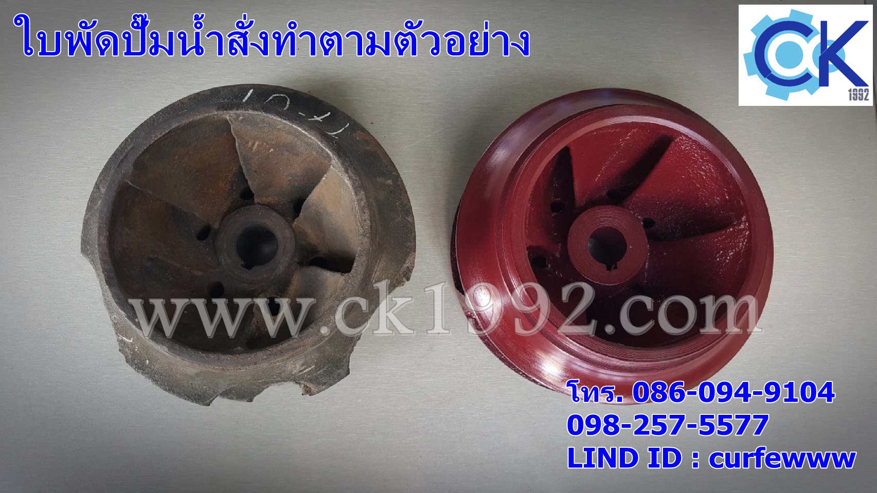 ใบพัดปั๊มน้ำเหล็กหล่อ สั่งทำตามตัวอย่าง