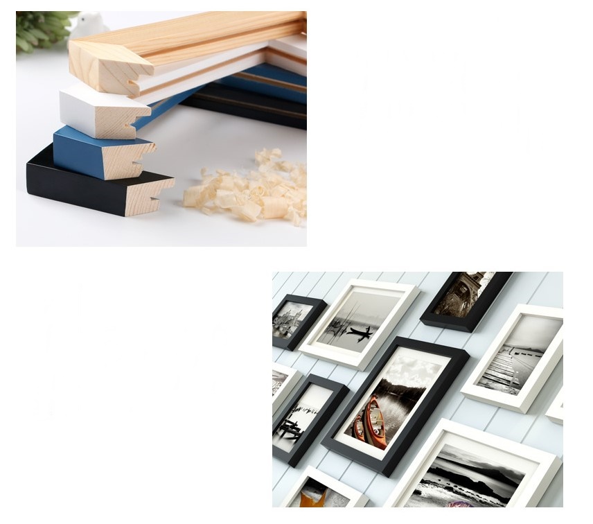 Black&White11 (Nordic) ชุดกรอบรูปติดผนัง (กรอบไม้) สีขาวดำ11 ชิ้น - กรอบรูปตกแต่งบ้าน มีภาพตามแบบให้พร้อมวัสดุติดตั้ง Gallery Wall Frames สำเนา สำเนา