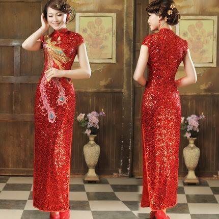 กี่เพ้ายาว สี Red phoenix รหัส HO 186 สินค้าพร้อมส่ง