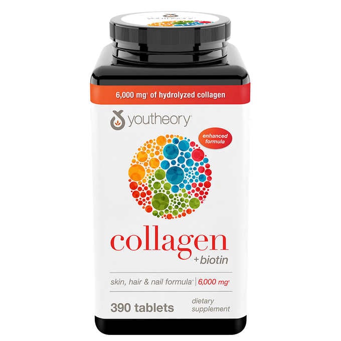 YouTheory Collagen สูตร Advanced 390 เม็ด มีคอลลาเจนประเภท 1,2,3 และกรดอะมิโน 18 ชนิด หมดอายุ 05/2027