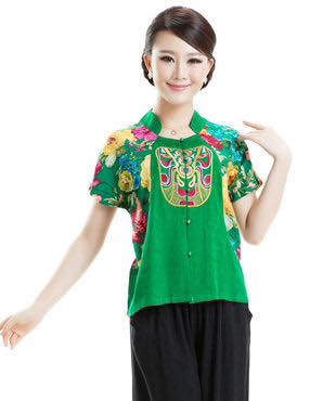 เสื้อจีนผู้หญิงสีเขียว B89