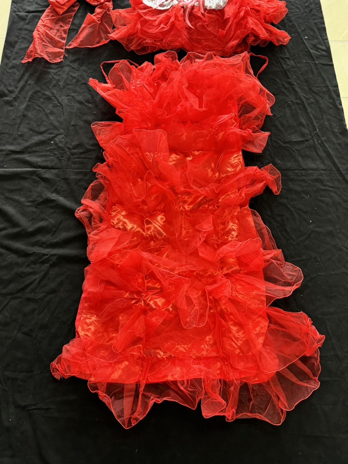 ชุดเจ้าหญิงสีแดง . รหัส PIF 577 สินค้าพร้อมส่ง