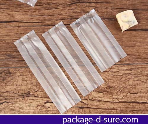 ถุงซีลกลางกึ่งขุ่นขยายข้าง ขอบหยัก 4x13+2.5 แพ็ค 100 ใบ