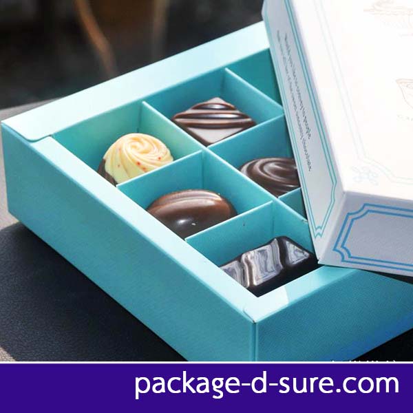 โปรโมชั่น//กล่องช็อคฯ 12 ช่อง 14.2x17x4 ฝาครอบบน พิมพ์ลายขนม สีเขียวมิ้นต์