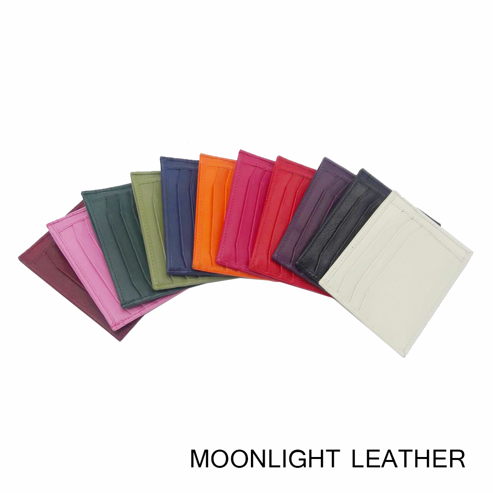 กระเป๋าใส่บัตร ใส่เหรียญ Moonlight หนังแท้ รุ่น Colo สีแดงเข้ม ทนทานบางเฉียบ นิ่มพกพาง่าย ใส่แบงค์พันได้ มีกล่องเป็นของขวัญได้