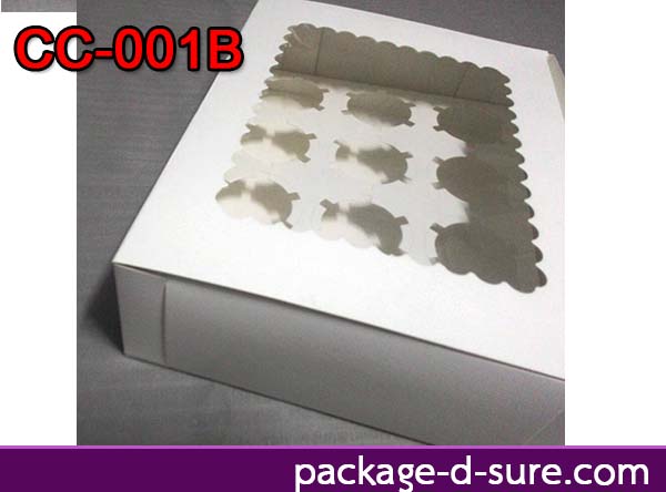 ราคาพิเศษ // กล่องคัพเค้ก 12 ชิ้น สี่เหลี่ยมผืนผ้า 25x32.5x9 สีขาว