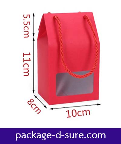 โปรโมชั่น//กล่องสี่เหลี่ยมผืนผ้า ทรงสูง เชือกหูหิ้ว 10x8x11 กระดาษคราฟ