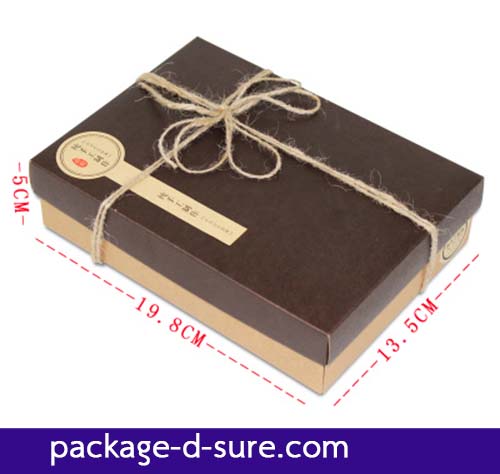 กล่องคราฟสี่เหลี่ยมผืนผ้า ฝาเปิดบน แยก 2 ชิ้น 13.5x19.5x5 cm