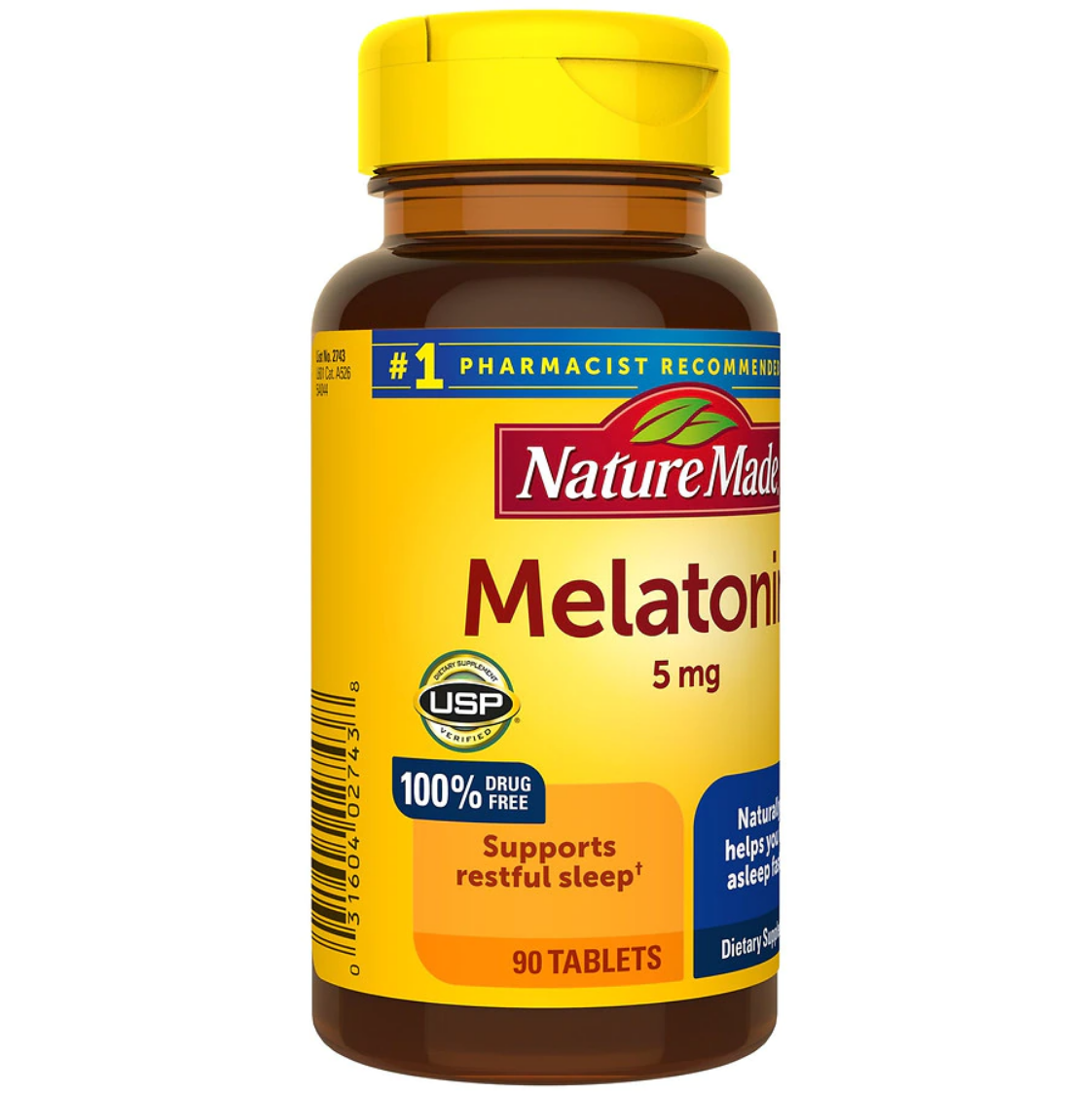 Nature Made Melatonin 5mg 90 เม็ด หมดอายุ 10/2026