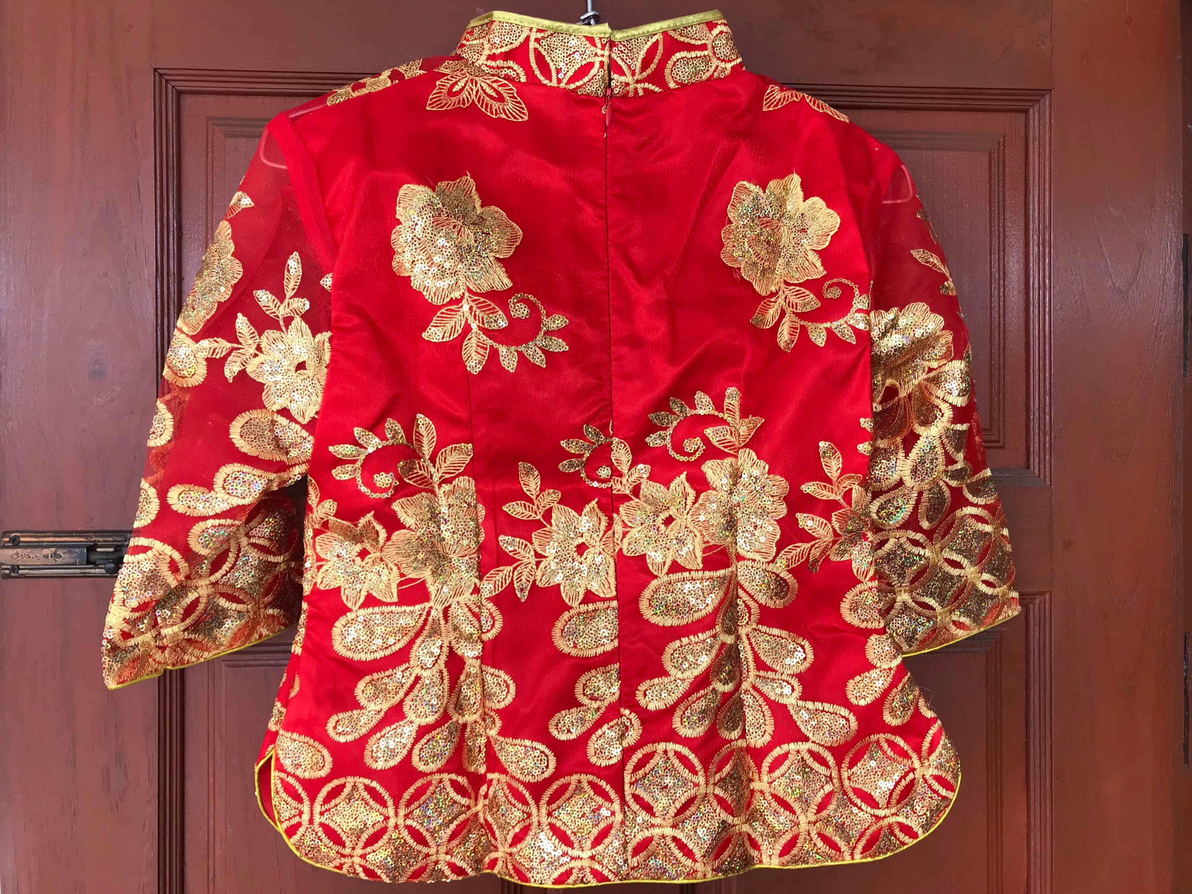 ชุดเจ้าสาวสีแดง รหัส WED#1# 165 สินค้าพร้อมส่ง