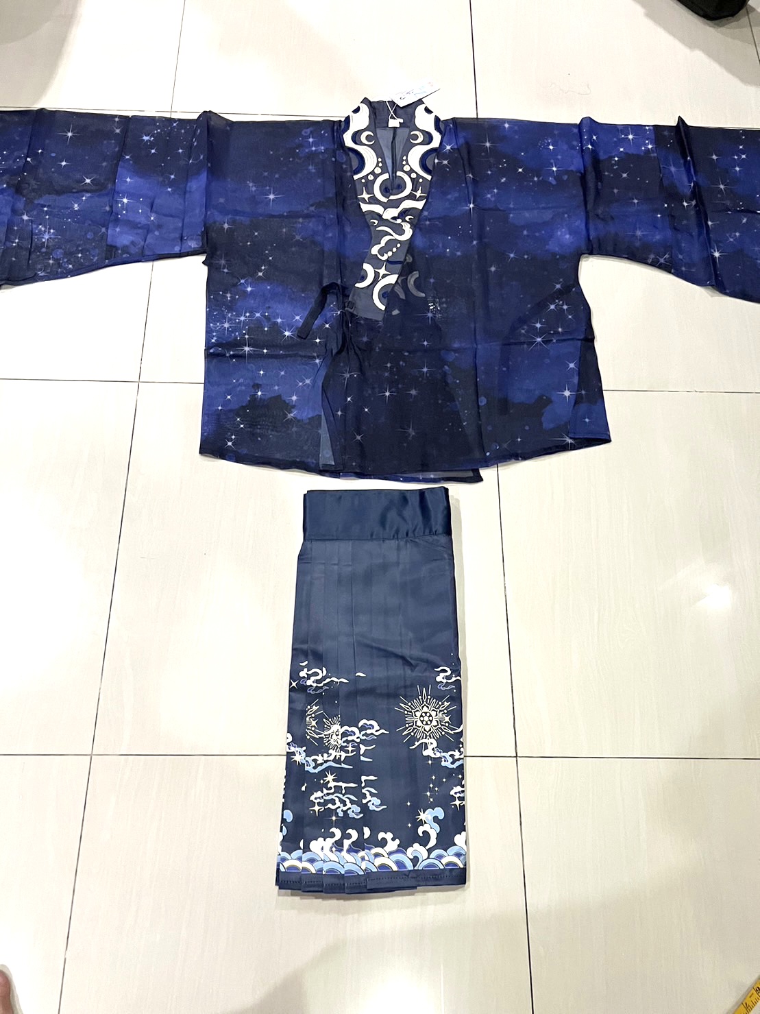 Set กระโปรงหม่าเมี่ยนสั้น+เสื้อคลุมสีน้ำเงิน รหัส S03
